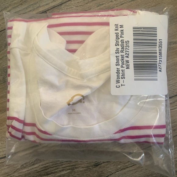 NWT C. WONDER SHORT SLV STRIPED KNIT SHIRT‎ MEDIUM - Picture 6 of 8